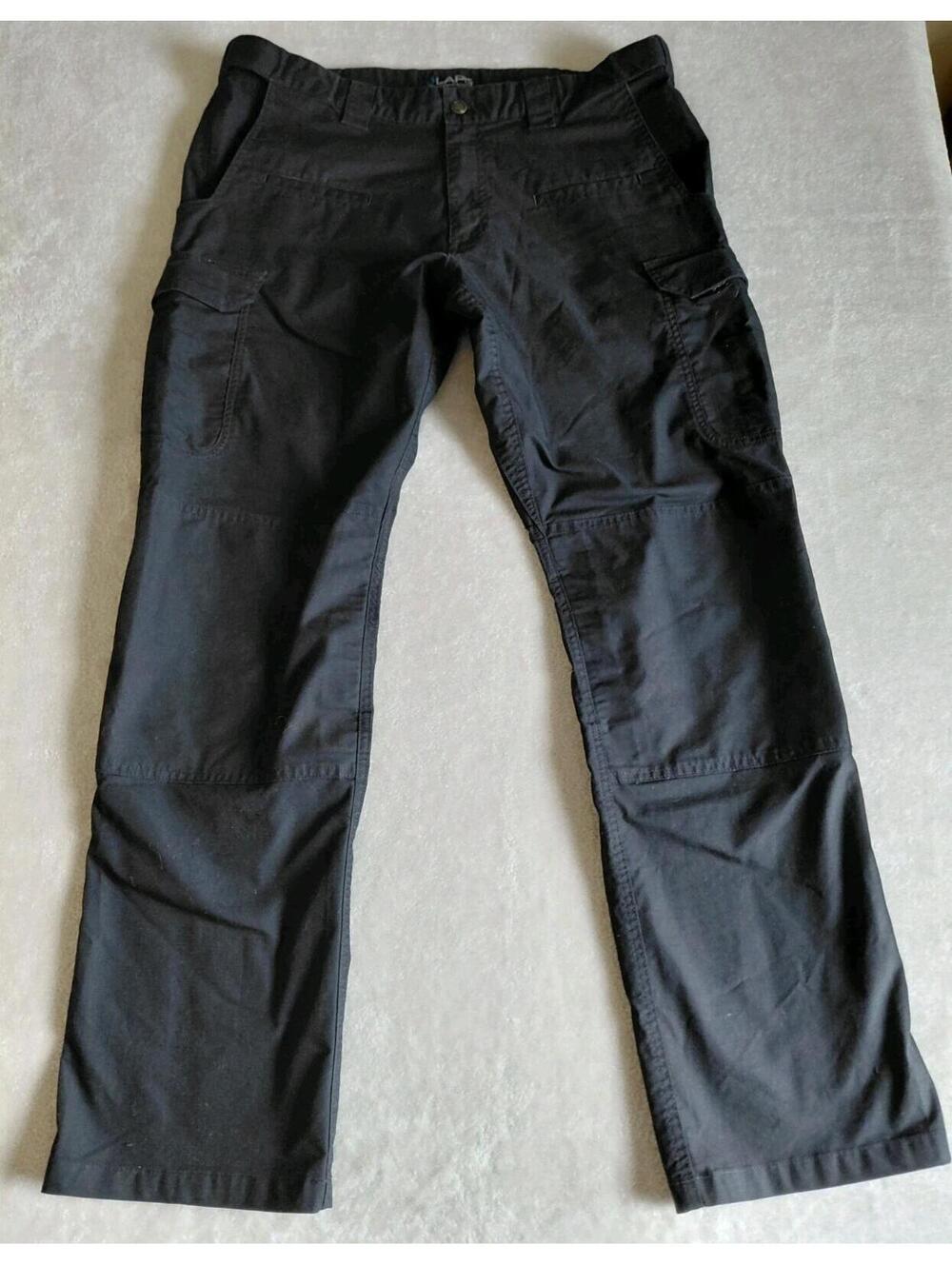 LAPG Tactical Pants Mens 36x34 Black Straight Leg Stretch Ripstop Cargo
